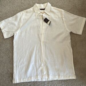 🔵 5 for $15 Perry Ellis Cream Casual Button Down Shirt